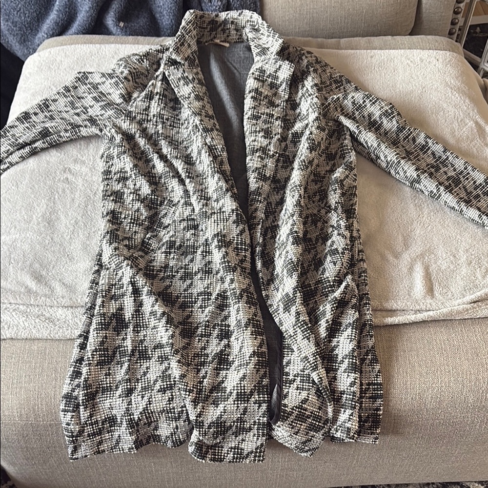 Black and White Houndstooth Coat worn once
